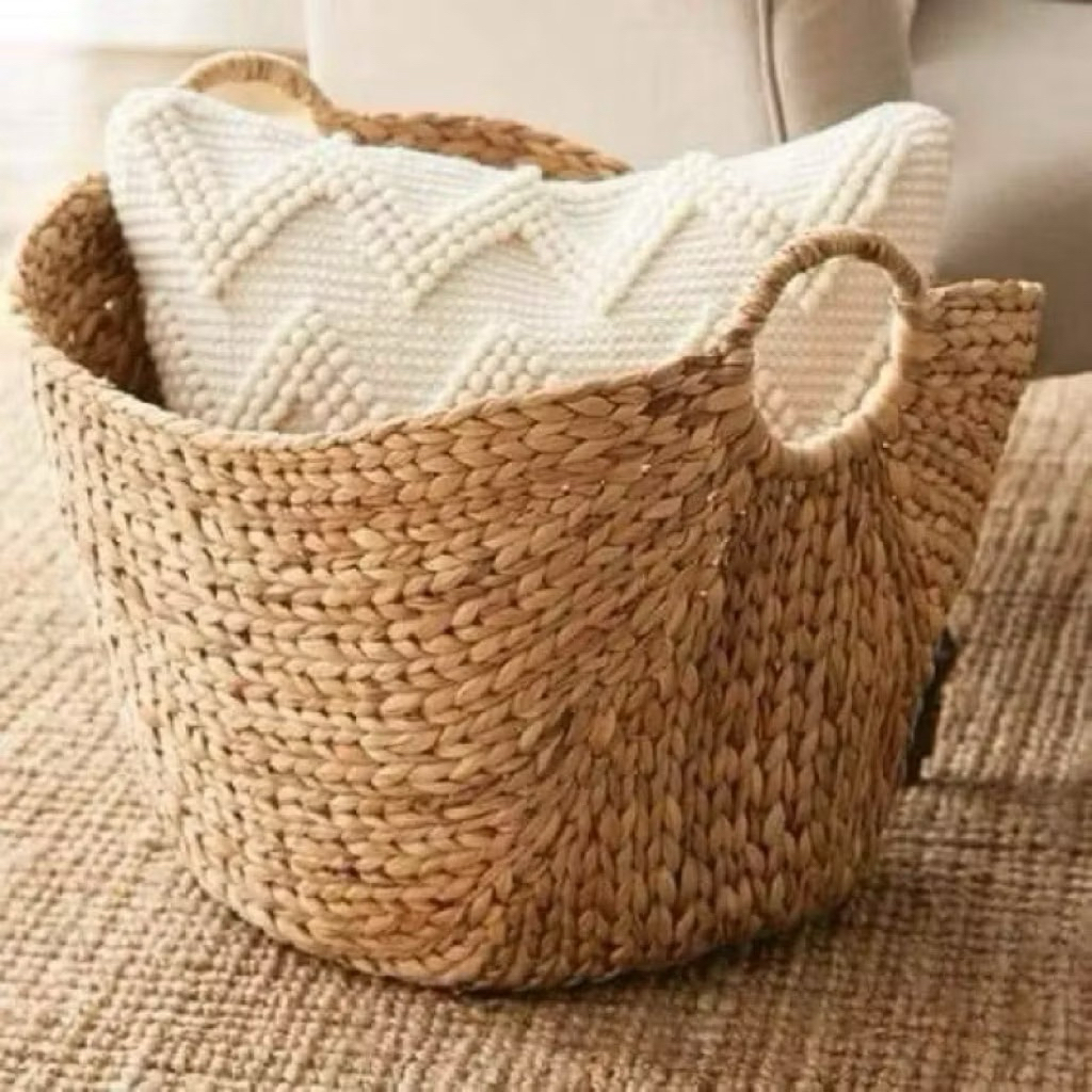 Giỏ lục bình dáng thuyền đựng đồ, decor trang trí nhà cửa