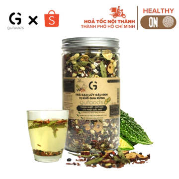 Trà gạo lứt đậu đen GUfoods vị Khổ qua rừng (Mướp đắng rừng) (200g/500g) - Giải nhiệt, Mát gan, Ngủ ngon, Healthy