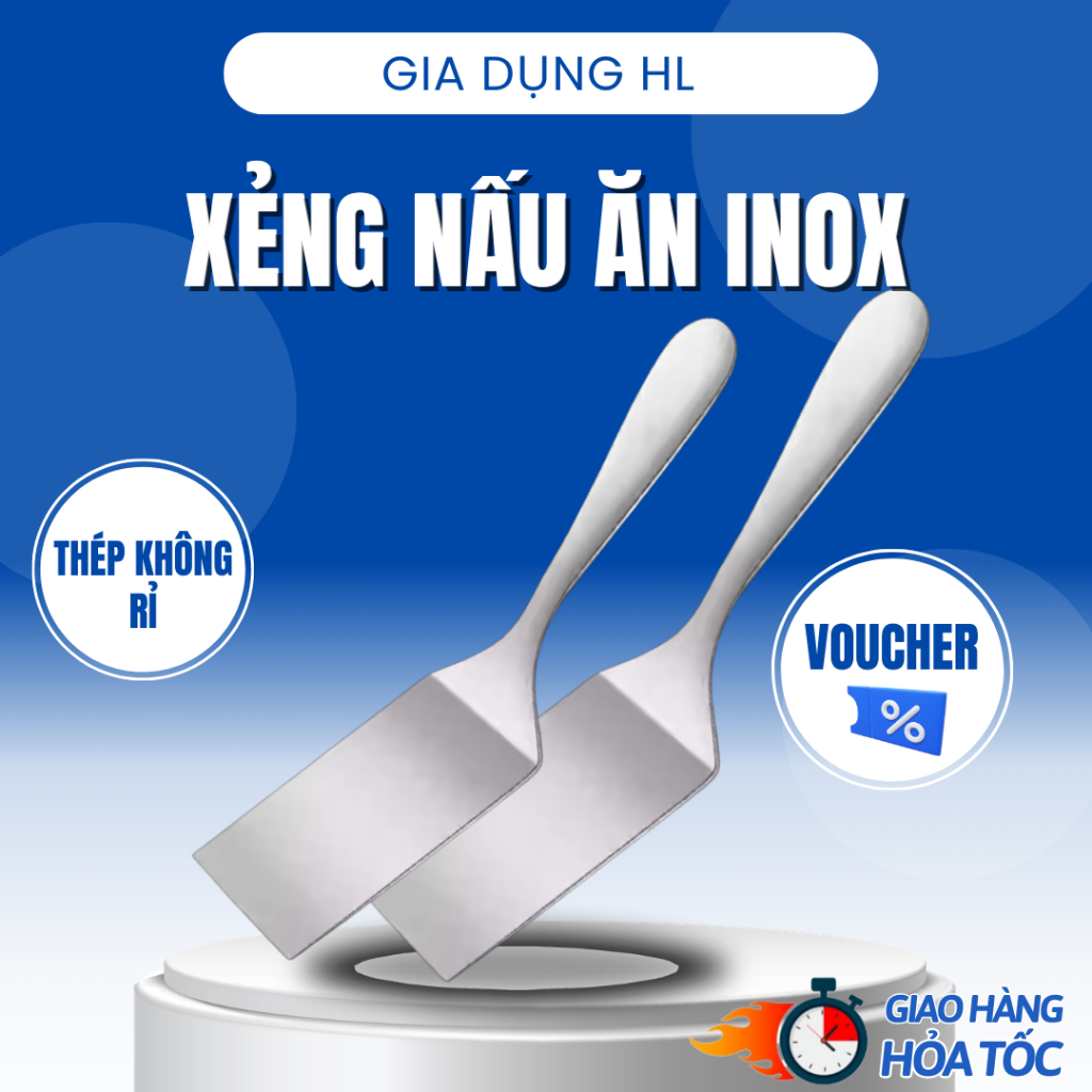 Xẻng Chiên Xào Inox 304 Cao Cấp-Chống Gỉ, Chịu Nhiệt Tốt, Dùng Cho Nhà Bếp