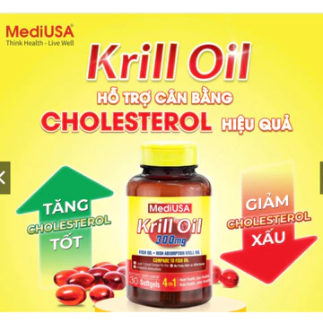 MediUSA Krill Oil ( hộp 30 viên) Dầu Nhuyễn Thể - Hỗ trợ sức khoẻ toàn diện - Tim mạch, não bộ, xương khớp và mắt