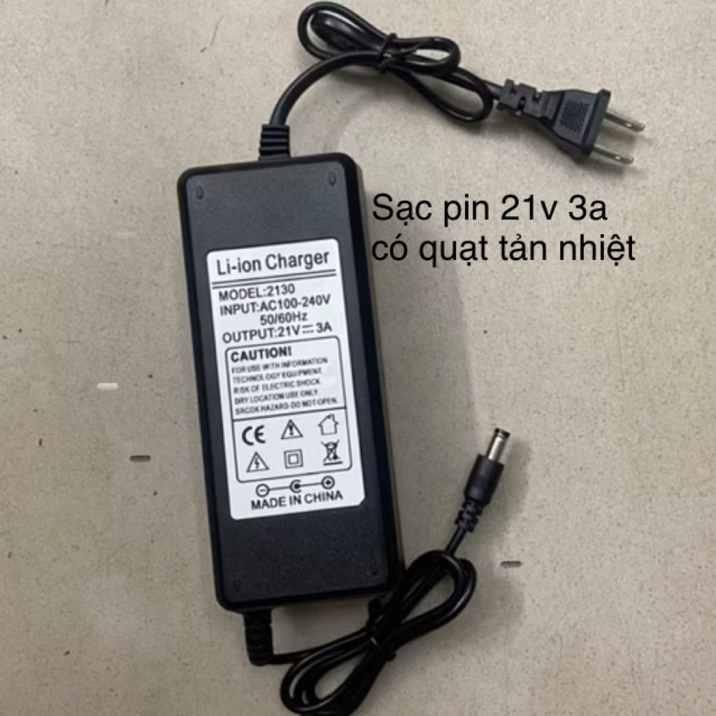 sạc pin 5s 21v 3A có quạt tản nhiệt, sạc pin 10cell 15cell 20cell ...