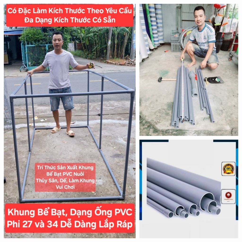 ỐNG NƯỚC PVC PHI 21,27,34,42,49 DÀI 0.5M -> 1M5 RỜI VỀ RÁP THÊM CHO ...