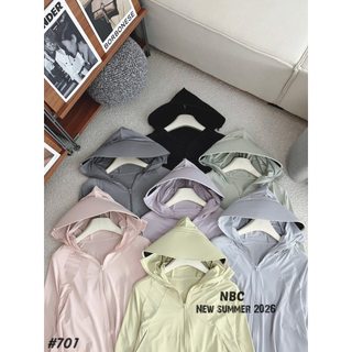 Áo khoác nắng khóa mũ 701