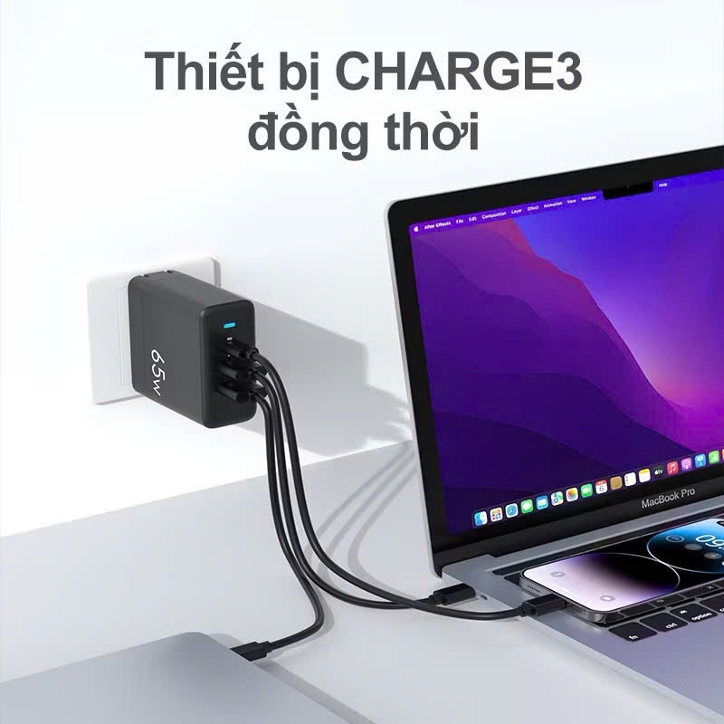 cục sạc nhanh LAVAJ 20W 30W 45W 65W Tích Hợp PD 3.0, QC 4.0 nhỏ gọn cho MacBook Pro/Air, iPhone 14 13 12 Samsung oppo