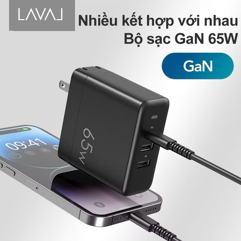 cục sạc nhanh LAVAJ 20W 30W 45W 65W Tích Hợp PD 3.0, QC 4.0 nhỏ gọn cho MacBook Pro/Air, iPhone 14 13 12 Samsung oppo