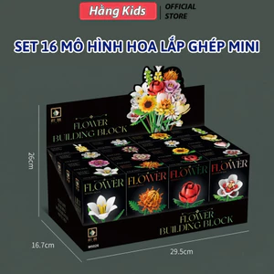 Set hoa lắp ráp 16 mẫu – Đồ chơi sáng tạo tự làm, quà tặng độc đáo
