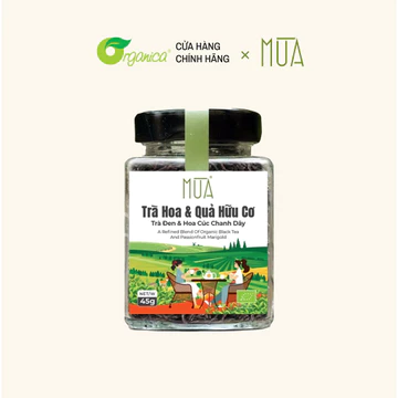 Trà thảo mộc thanh mát thư giãn hoa quả Mùa, Trà hoa cúc, Trà đen và chanh dây 45gr Organica