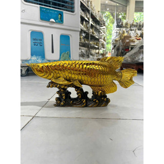 Cá Rồng Vàng bằng đồng vật phẩm phong thuỷ trưng bày trang trí quà tặng tài lộc