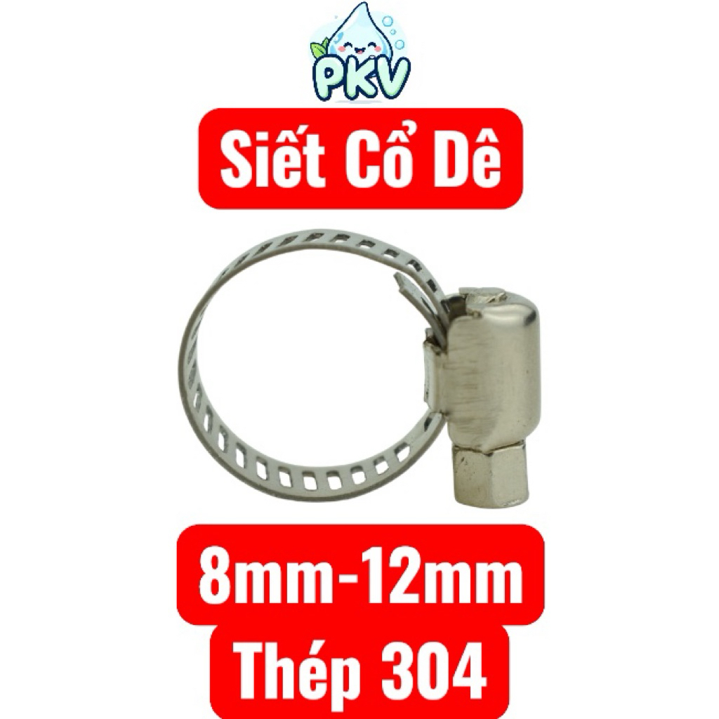 [Giá Rẻ] Combo 10 Thắt Cổ Dê Inox 304 8-12mm – Đai Siết Ống Nước/Ống Khí, Cùm Kẹp Chống Gỉ