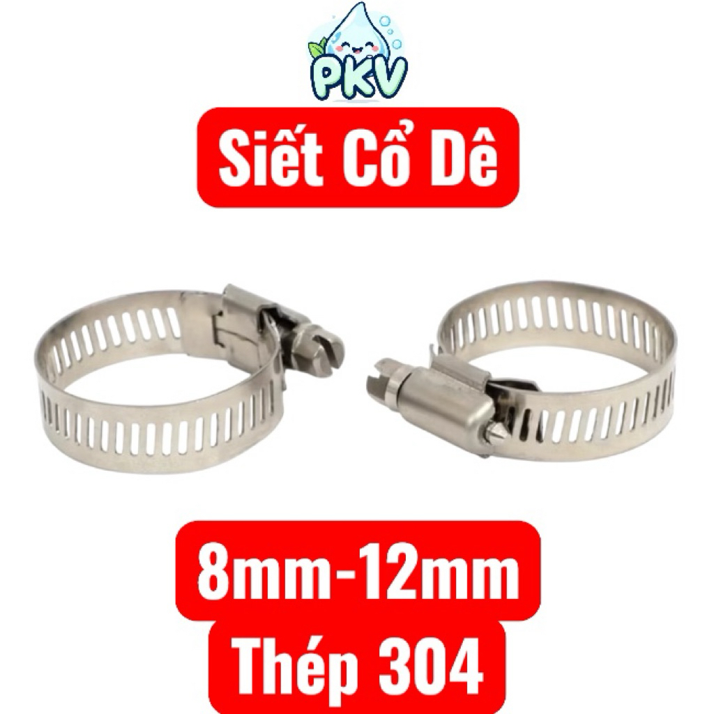 [Giá Rẻ] Combo 10 Thắt Cổ Dê Inox 304 8-12mm – Đai Siết Ống Nước/Ống Khí, Cùm Kẹp Chống Gỉ