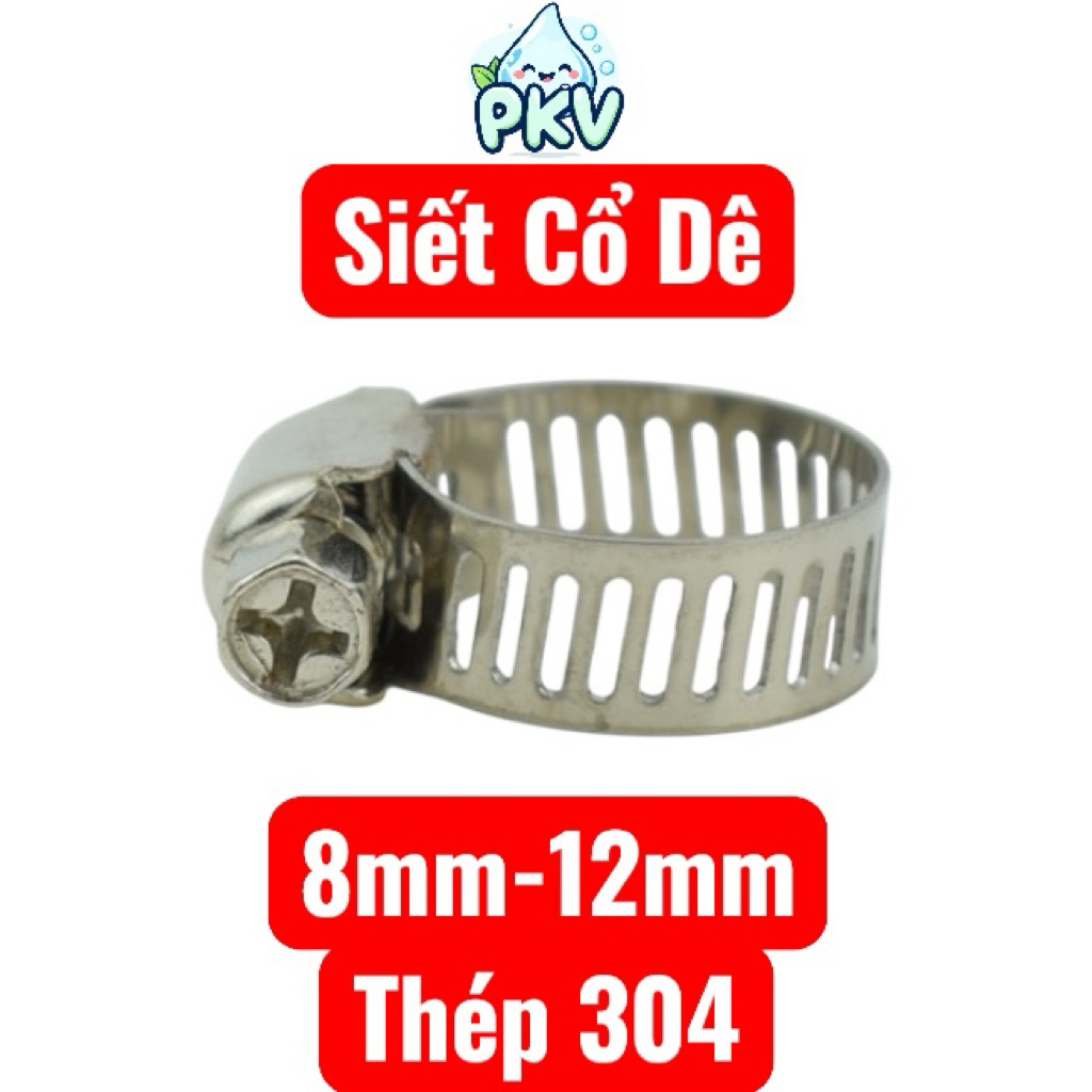 [Giá Rẻ] Combo 10 Thắt Cổ Dê Inox 304 8-12mm – Đai Siết Ống Nước/Ống Khí, Cùm Kẹp Chống Gỉ