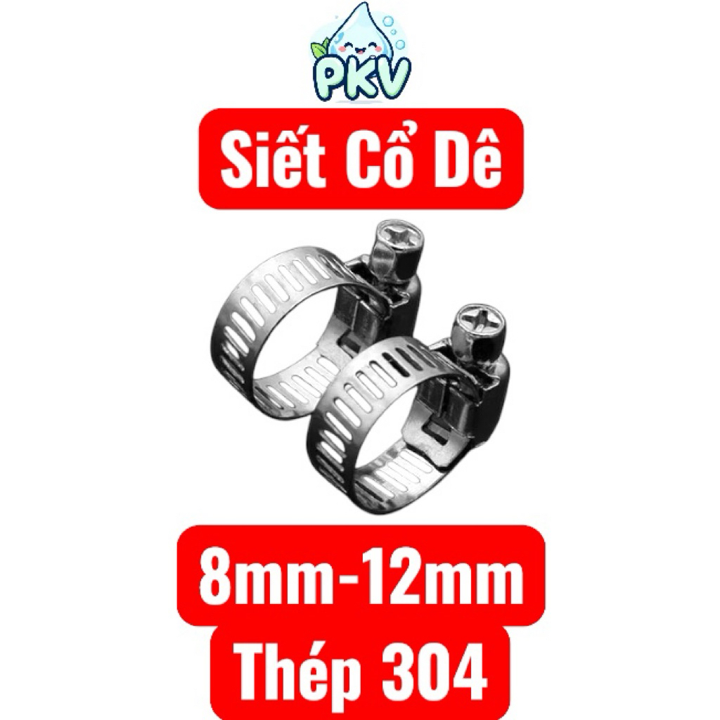 [Giá Rẻ] Combo 10 Thắt Cổ Dê Inox 304 8-12mm – Đai Siết Ống Nước/Ống Khí, Cùm Kẹp Chống Gỉ