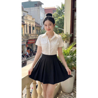áo sơ mi nữ ,áo sơ mi ngắn tay cao cấp 2 túi, phối đồ tôn dáng cực xinh, hàng cao cấp quảng châu. Q1