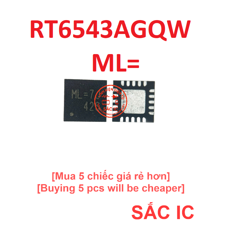 [R81] RT6543AGQW RT6543A 6543 ML ML= ic nguồn trên bo mạch - Mới nguyên ...