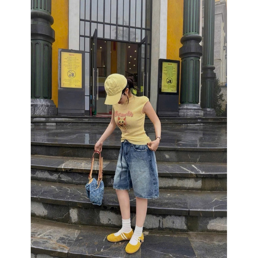 Áo babytee lò xo mèo cute