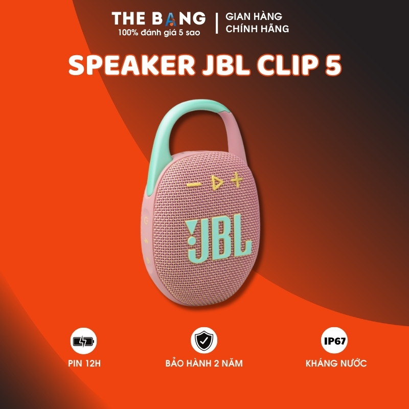 Loa Bluetooth JBL Clip 5 (Pin 12h | Công suất 7W | IP67 | Bluetooth 5.3 | Playtime Boost) BH 2 Năm Hóa Đơn Điện Tử