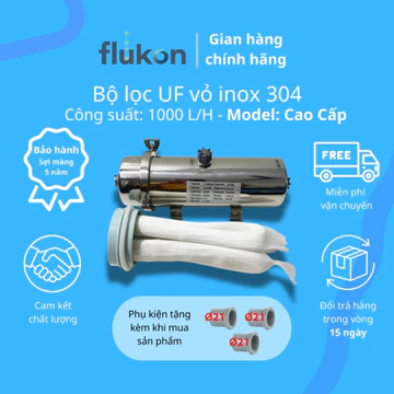Máy Lọc Nước UF 1000L/H Sợi PVDF Siêu Dai, Vệ Sinh Dễ Dàng Lọc Nước Máy Thành Phố, Giếng Khoan