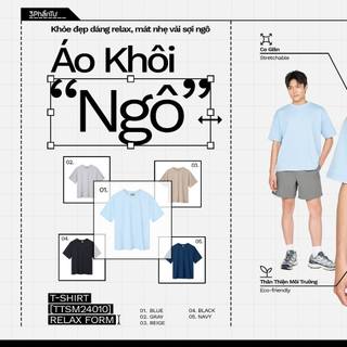 3PhầnTư - Áo Thun Unisex Căn Bản Nhẹ Thoáng Co Giãn 4 Chiều Từ Sợi Bắp Relax - TTSM24010