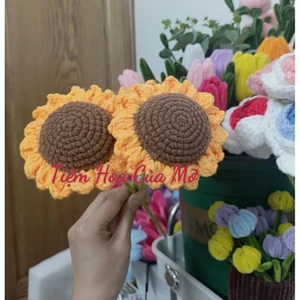 Cành hoa hướng dương len handmade