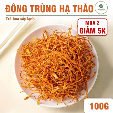 Đông trùng hạ thảo sấy khô 100g, sợi đông trùng vàng, thơm, pha trà, nấu món chay, hầm, canh