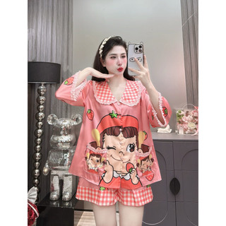 Đồ Bộ Pijama Lụa LaTin Tơ Tằm Ren Hoạ Tiết Thiết Kế Nữ (Có Túi Quần 40kg-60kg)