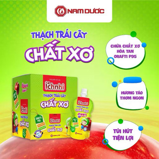 ÍCH NHI THẠCH TRÁI CÂY CHẤT XƠ - Hộp 12 túi x 100ml hương táo thơm ngon cho bé