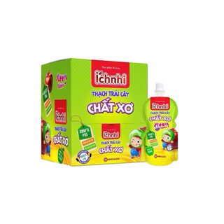ÍCH NHI THẠCH TRÁI CÂY CHẤT XƠ - Hộp 12 túi x 100ml hương táo thơm ngon cho bé