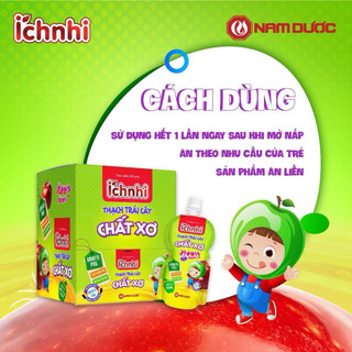 ÍCH NHI THẠCH TRÁI CÂY CHẤT XƠ - Hộp 12 túi x 100ml hương táo thơm ngon cho bé