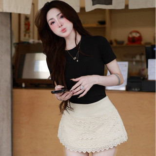 QCL1 1825 Chân váy ren tầng dáng A ngắn siêu hot siêu xinh