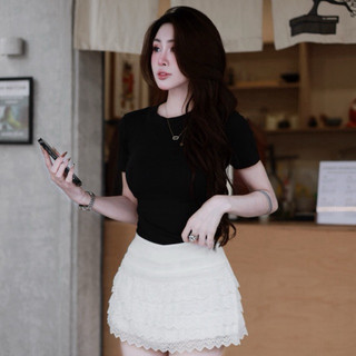 QCL1 1825 Chân váy ren tầng dáng A ngắn siêu hot siêu xinh