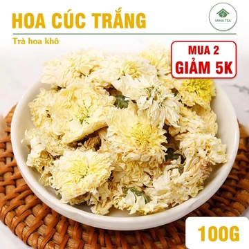 Hoa cúc trắng sấy lạnh 100g, trà hoa cúc nguyên bông, bạch cúc khô, thơm, đẹp - Miha Tea