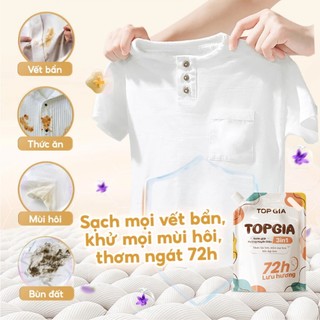 [MUA 4 TẶNG 4] Nước Giặt Xả TopGia 3in1 Hương Huyền Diệu Túi 2L, Lưu Hương Lâu 72H, Sạch Khuẩn