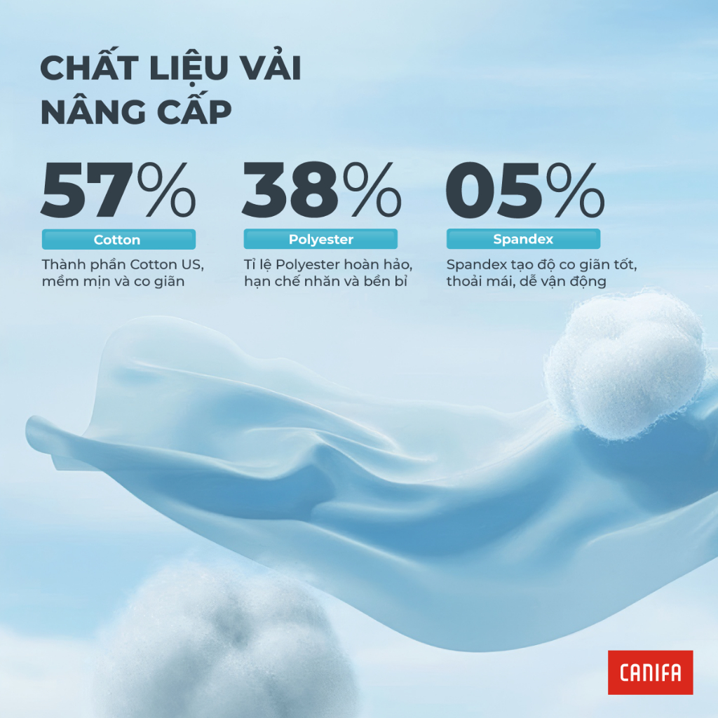 Áo phông nam CANIFA chất liệu cotton co giãn form regular cổ tròn PS26 8TS26A001