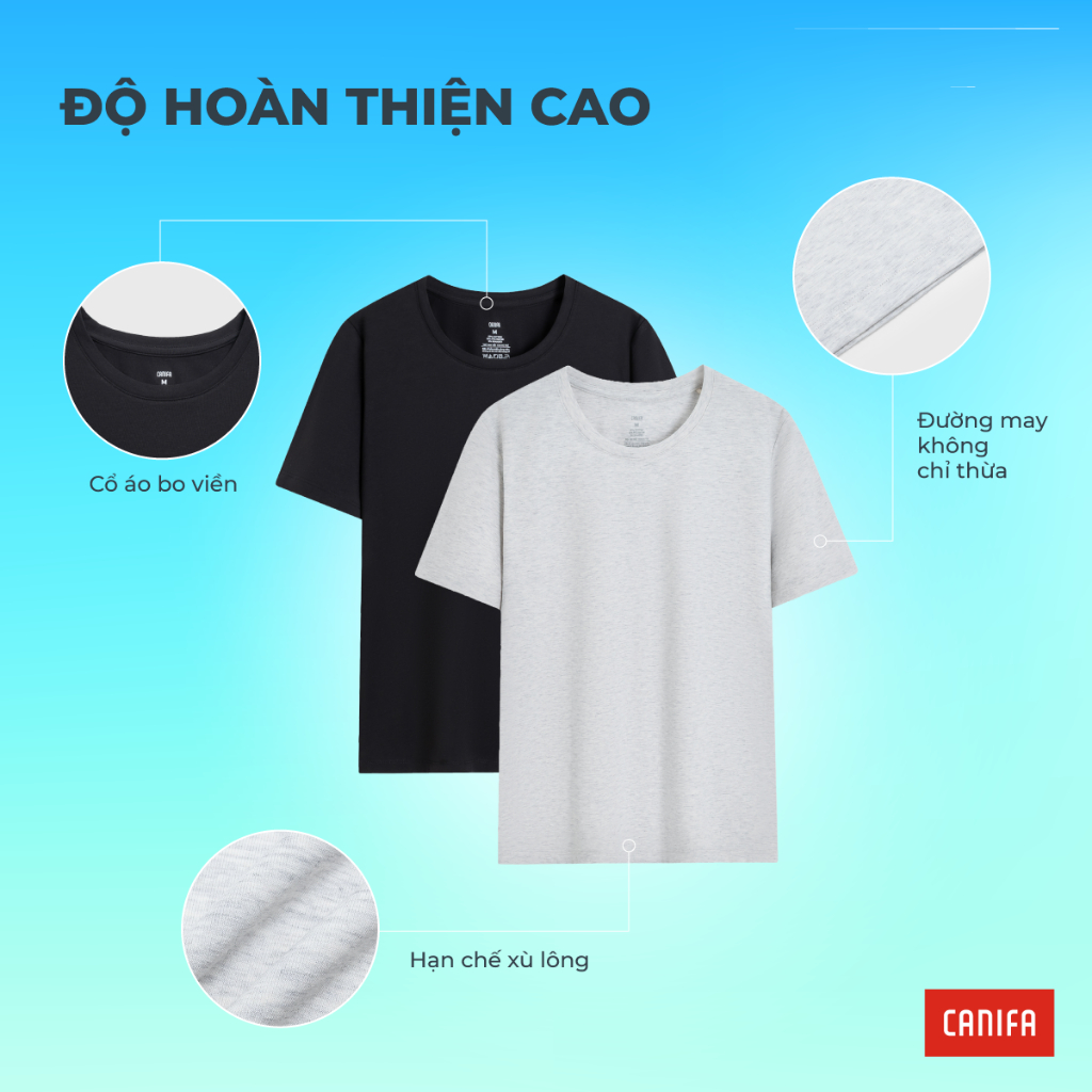 Áo phông nữ CANIFA cổ tròn trơn form rộng dáng cơ bản PS26 6TS26A001