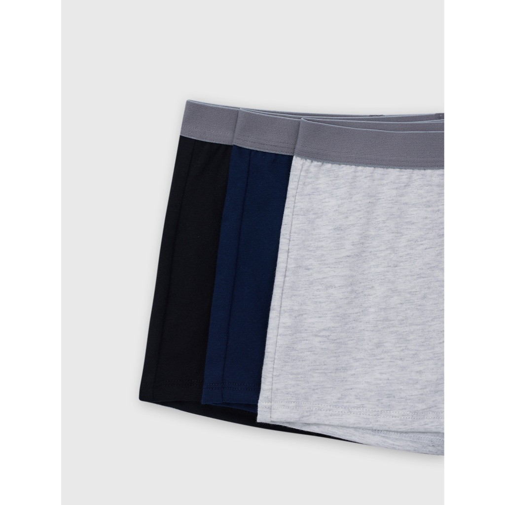 Combo 3 quần sịp đùi bé trai CANIFA quần lót mix màu chất liệu cotton pha mềm mại 2US26A001