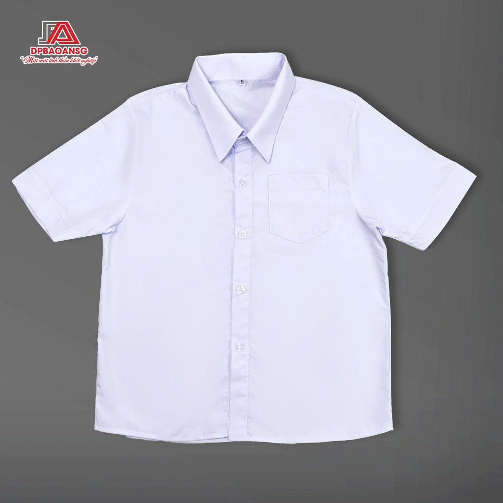 Đồng Phục Học Sinh-Áo Sơ Mi Trắng Học Sinh Nam Tay Lở Có Big Size 80kg