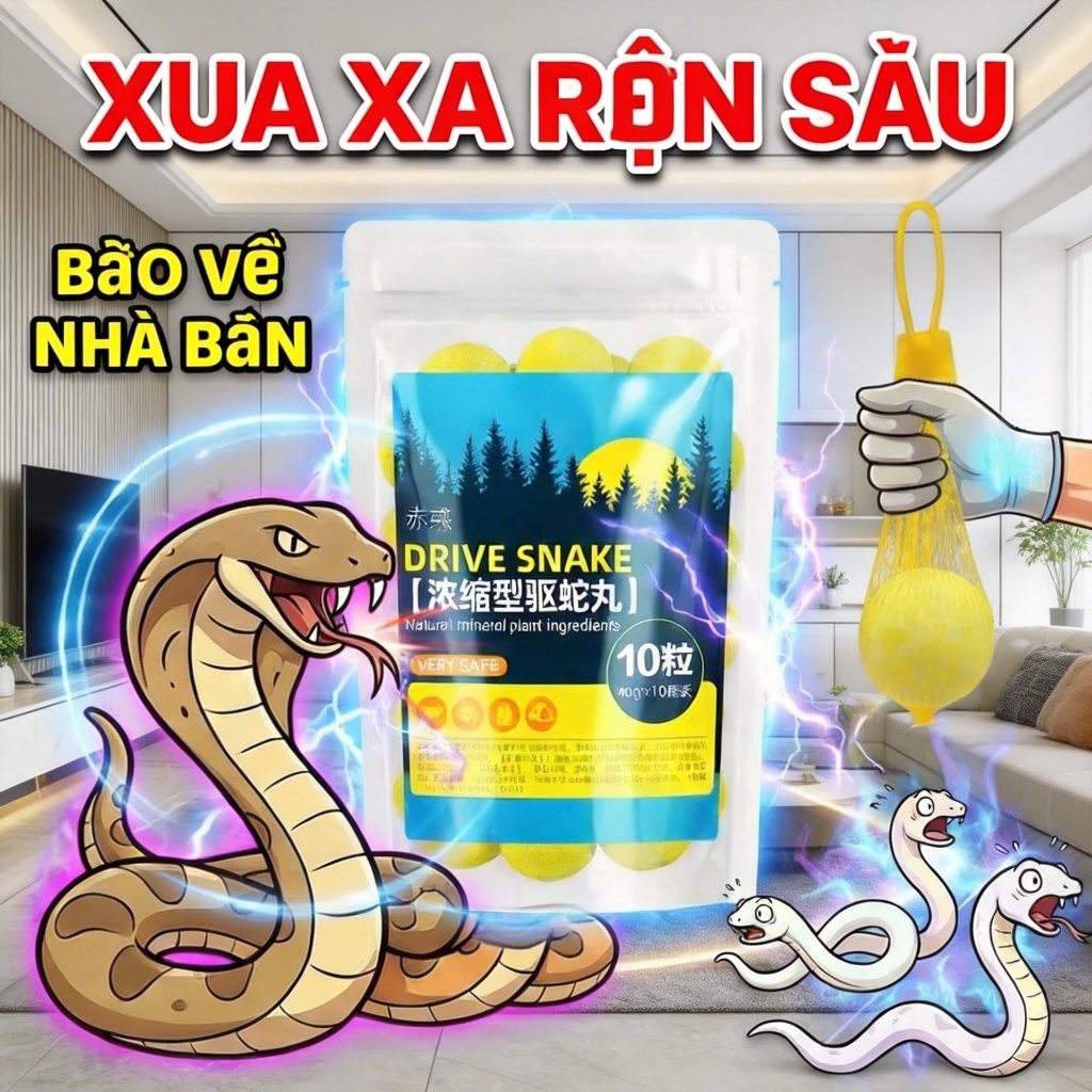 🐍 Viên & bột đuổi rắn 10 viên – Treo hoặc đặt dễ dàng, bảo vệ nhà khỏi rắn, hiệu quả lâu dài!