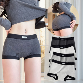 Quần Lót Nữ Cotton Dạng Đùi Boxer Màu Trơn Viền Chun Mềm, Quần Chip Thoáng Khí Đáy 2 Lớp King Shop L-5284