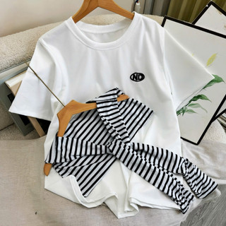 Áo Thun Bigsize Nữ Kèm Khăn Thủy Thủ Quàng Vai Áo Form Rộng Cá Tính Tay Ngắn Cổ Tròn A326+A195