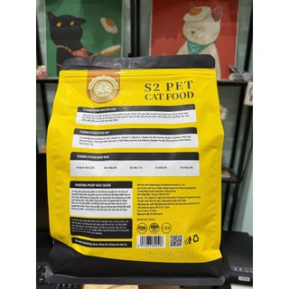[Hoả Tốc] Túi 1kg_Hạt S2 PET cho mèo mọi lứa tuổi - Hỗ trợ tiêu hoá, Tiêu búi lông, Tiết niệu