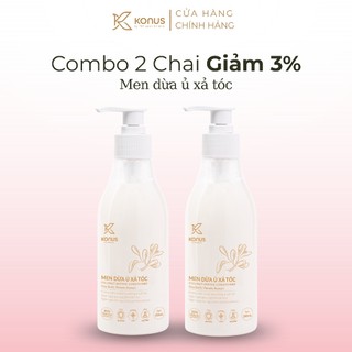 [COMBO 3 CHAI] Men Dừa Ủ Xả Tóc Konus Mềm Mượt Tự Nhiên Ngăn Xơ Rối & Chẻ Ngọn 250ml