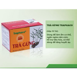 Trà gừng Traphaco Hộp 10 gói bột tan giữ ấm cơ thể