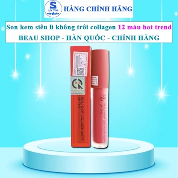 Son kem collagen Beau Shop hàn quốc chính hãng son kem siêu lì 24h không trôi beaushop matte liptint