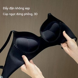 Áo ngực dày 5cm kiểu Anh sọc ngang, nâng ngực tập trung, không đường may, không gọng, thu gọn mỡ nách