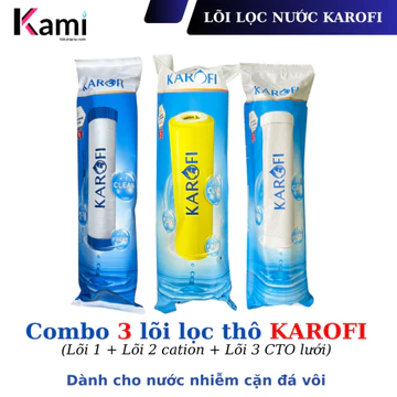 Combo 3 lõi lọc nước Karofi Smax Duo 1, 2, 3 gồm lõi 1 ,Cation và CTO