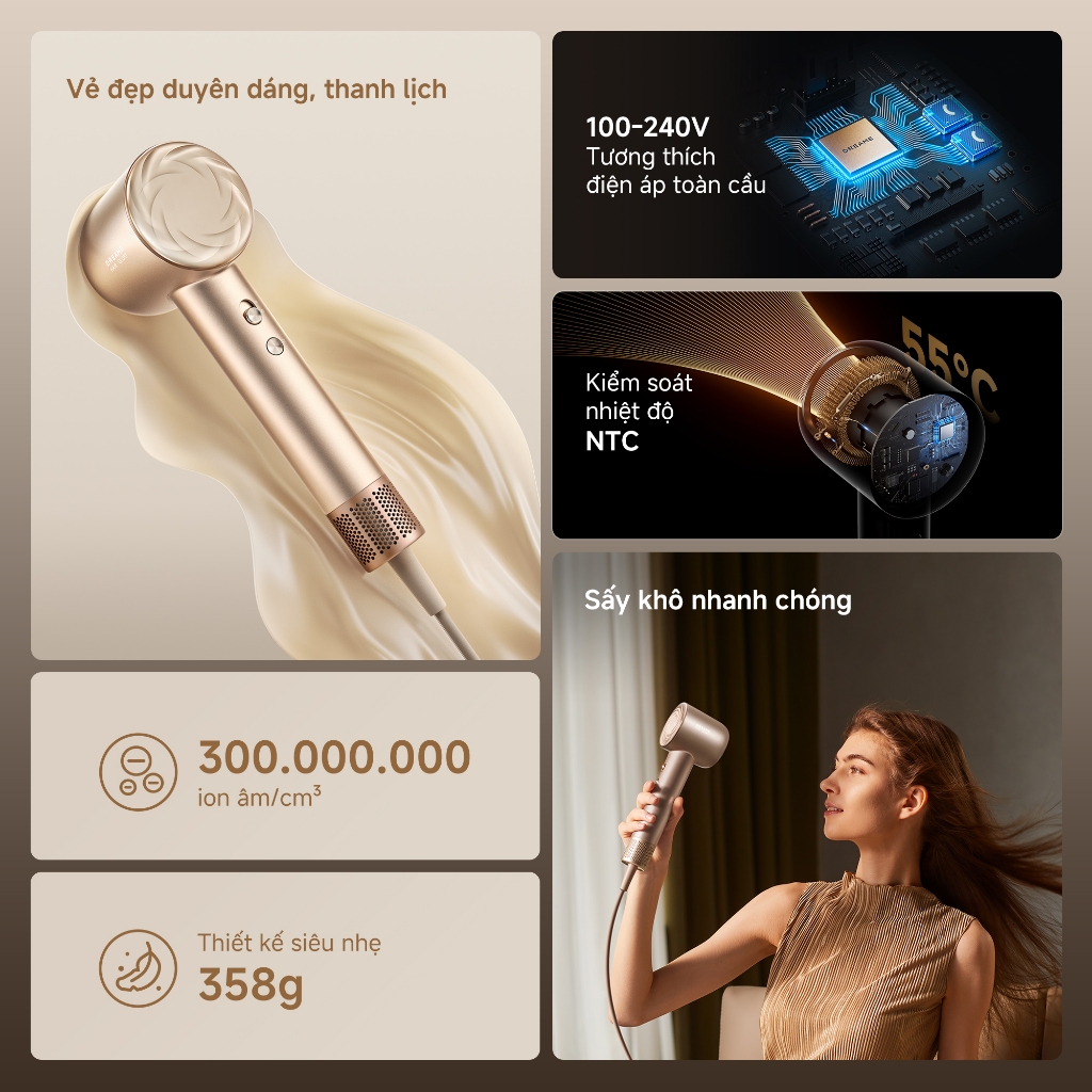 美容家電 Dreame Glory Uni Máy sấy tóc tốc độ cao