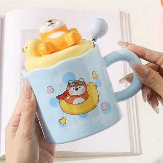 【Nhà Gốm Xinh】 Ly sứ dễ thương Shiba Inu, món quà ý nghĩa cho người yêu, bạn bè và gia đình.
