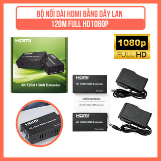 Bộ Nối Dài HDMI Qua Cáp Mạng LAN 120M – HDMI Extender 120M Full HD 1080P Kèm Nguồn