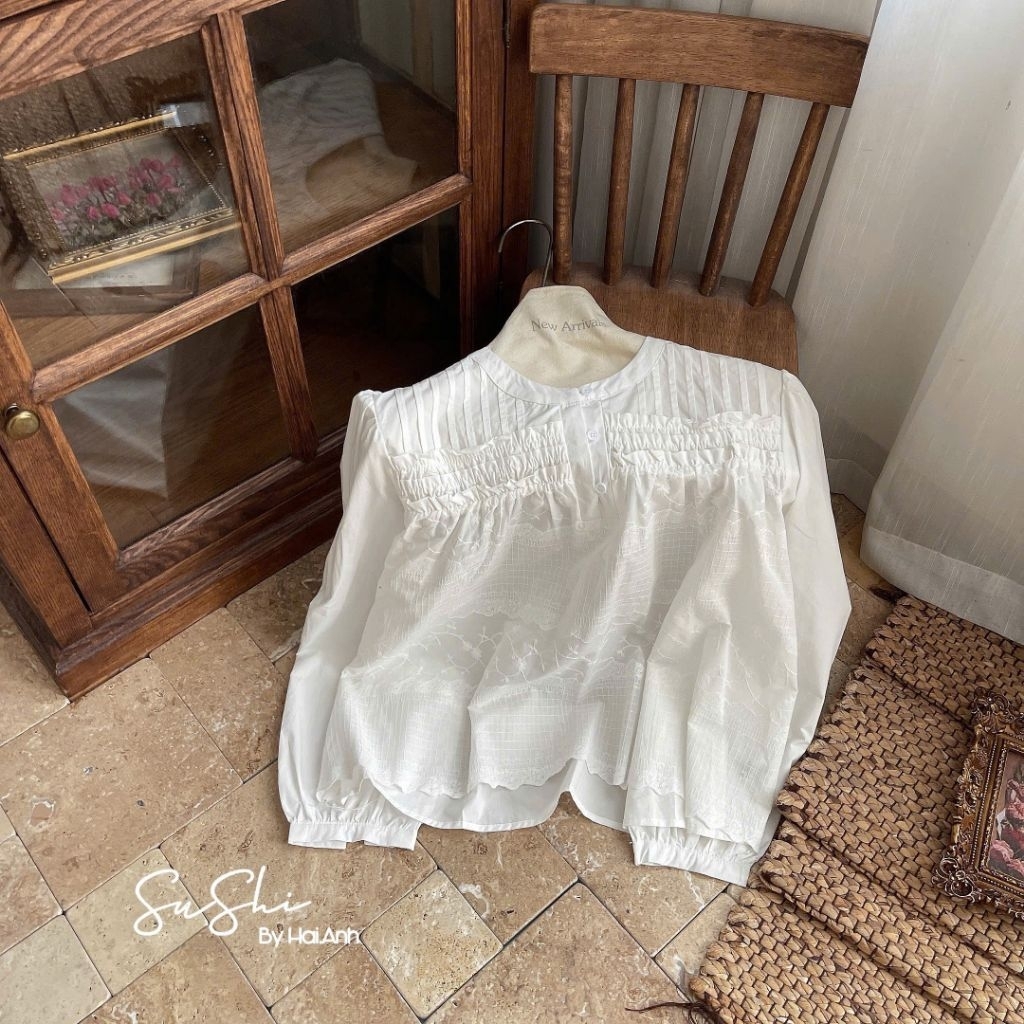 [𝑯𝒂 𝑨𝒏𝒉] Áo Sơ Mi Babydol Cổ Tròn QCL1