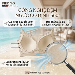 Áo Hai Dây Đi Biển Santony 5601 & 5602 - Dây Ngọc Trai, Đệm Có Sẵn, Hương Hoa Sơn Trà PIER N°5